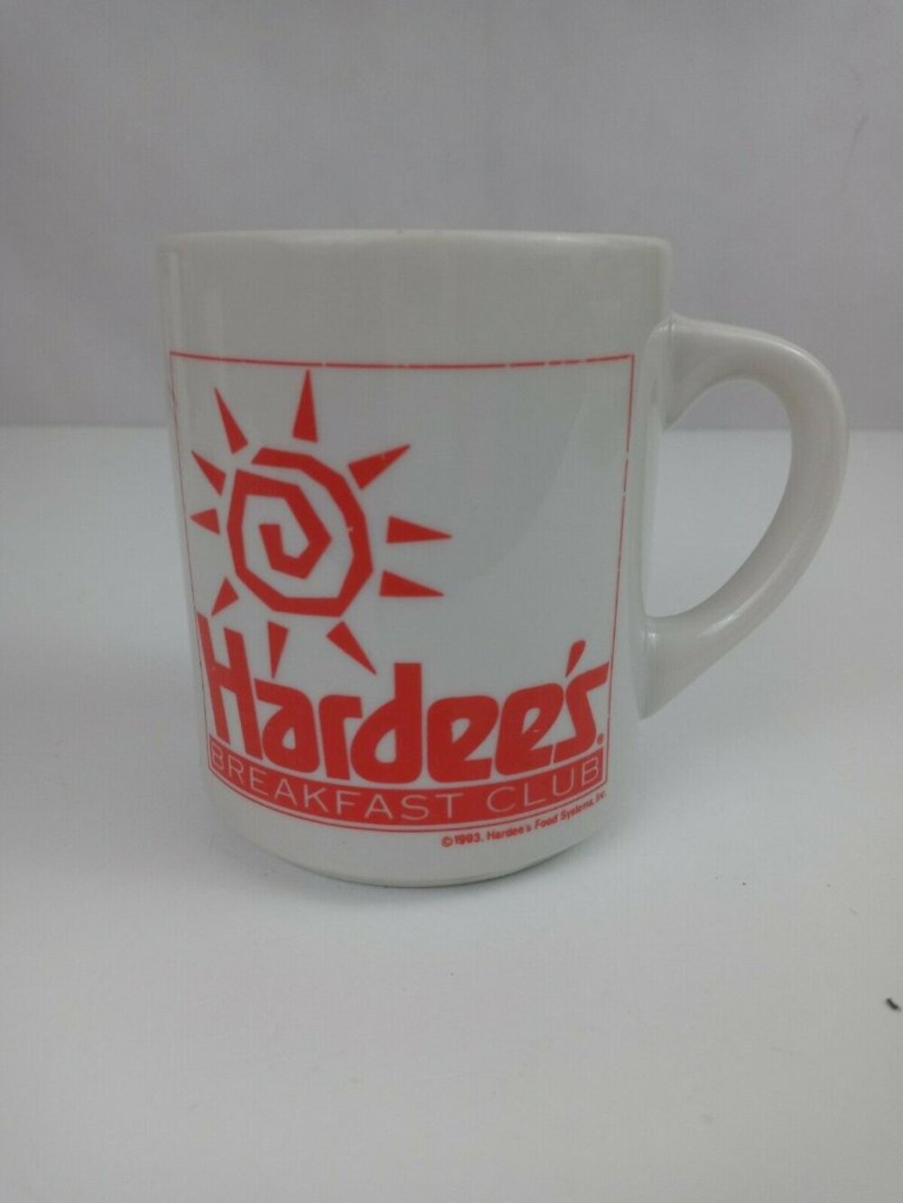 Vintage 1993 Original Hardee’s Breakfast Club Crew Sun Ceramic Coffee Cup 8-10oz